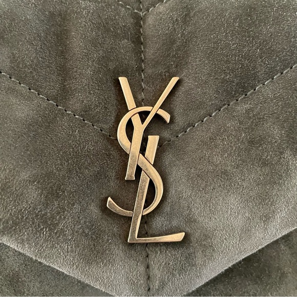 Yves Saint Laurent Toy Puffer Handbag Loden Green Suede BRAND NEW with Box - Picture 8 of 14